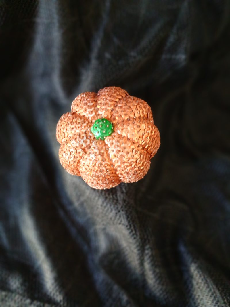 Hand-made pumpkin with sequins