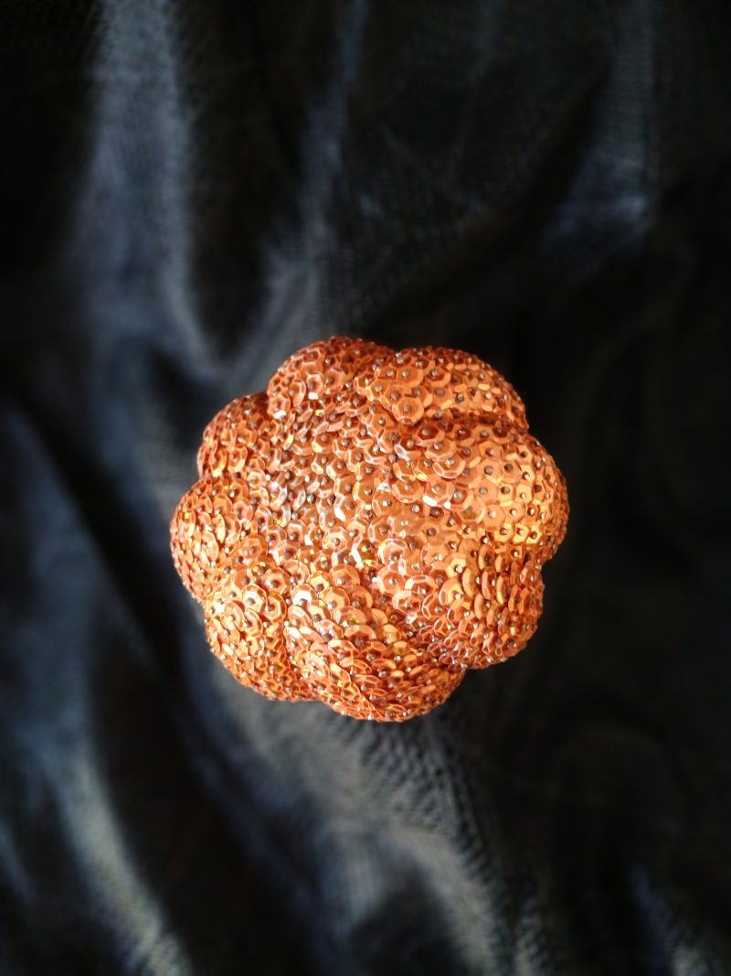 Hand-made pumpkin with sequins