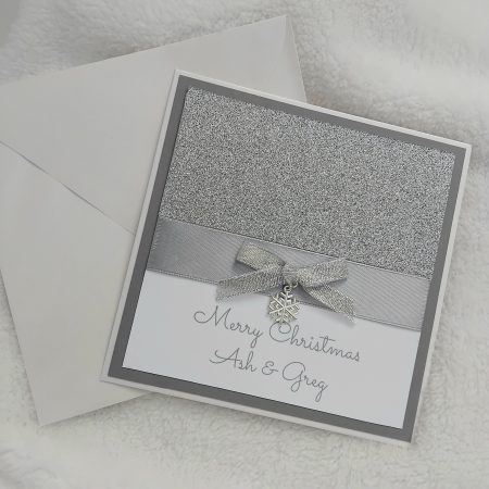 Handmade Personalised Christmas Card,Glitter Christmas Card,Bling Christmas Card