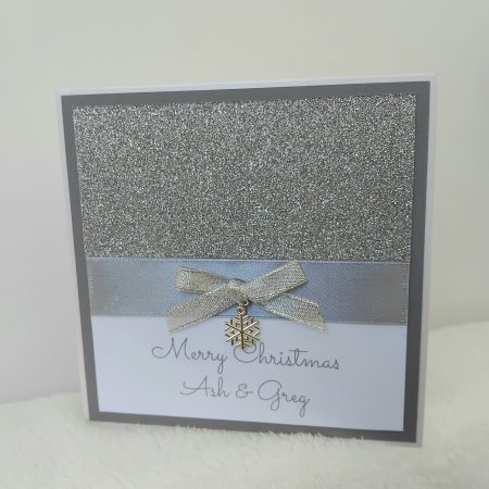 Handmade Personalised Christmas Card,Glitter Christmas Card,Bling Christmas Card