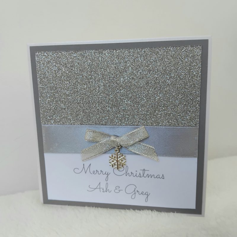 Handmade Personalised Christmas Card,Glitter Christmas Card,Bling Christmas Card