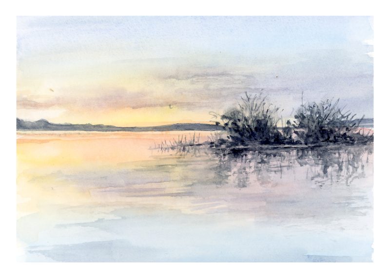 ‘Sunset Lake’ Greeting Card