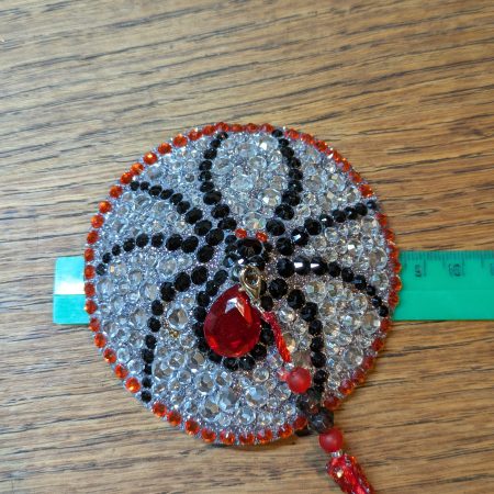 Handmade burlesque nipple tassels black and red spider