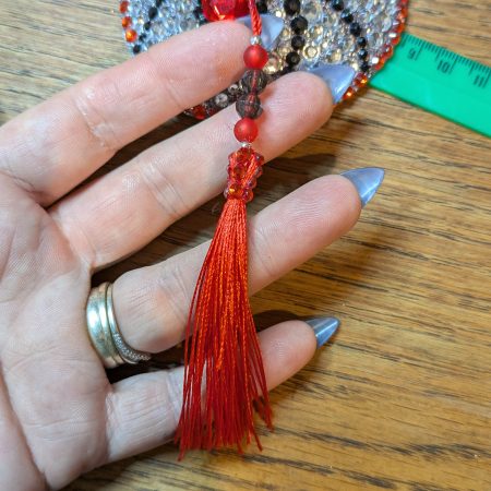 Handmade burlesque nipple tassels black and red spider