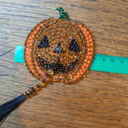 Handmade burlesque nipple tassels jack-o'-lantern pumpkin
