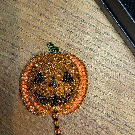 Handmade burlesque nipple tassels jack-o'-lantern pumpkin