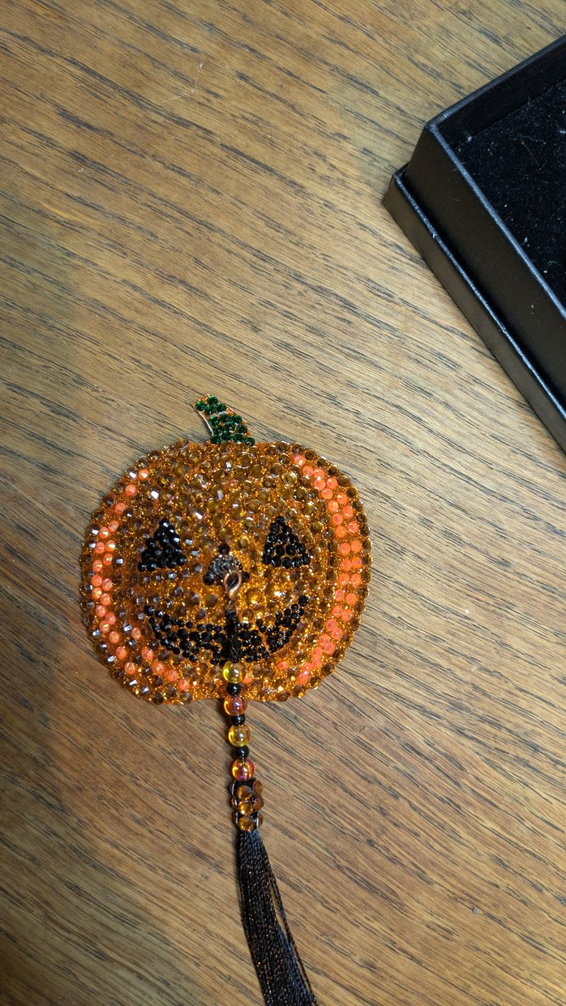 Handmade burlesque nipple tassels jack-o'-lantern pumpkin
