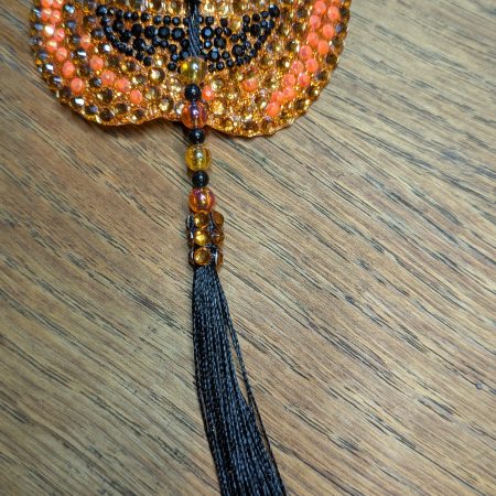 Handmade burlesque nipple tassels jack-o'-lantern pumpkin