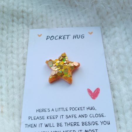 Handmade polymer clay festive pocket hugs