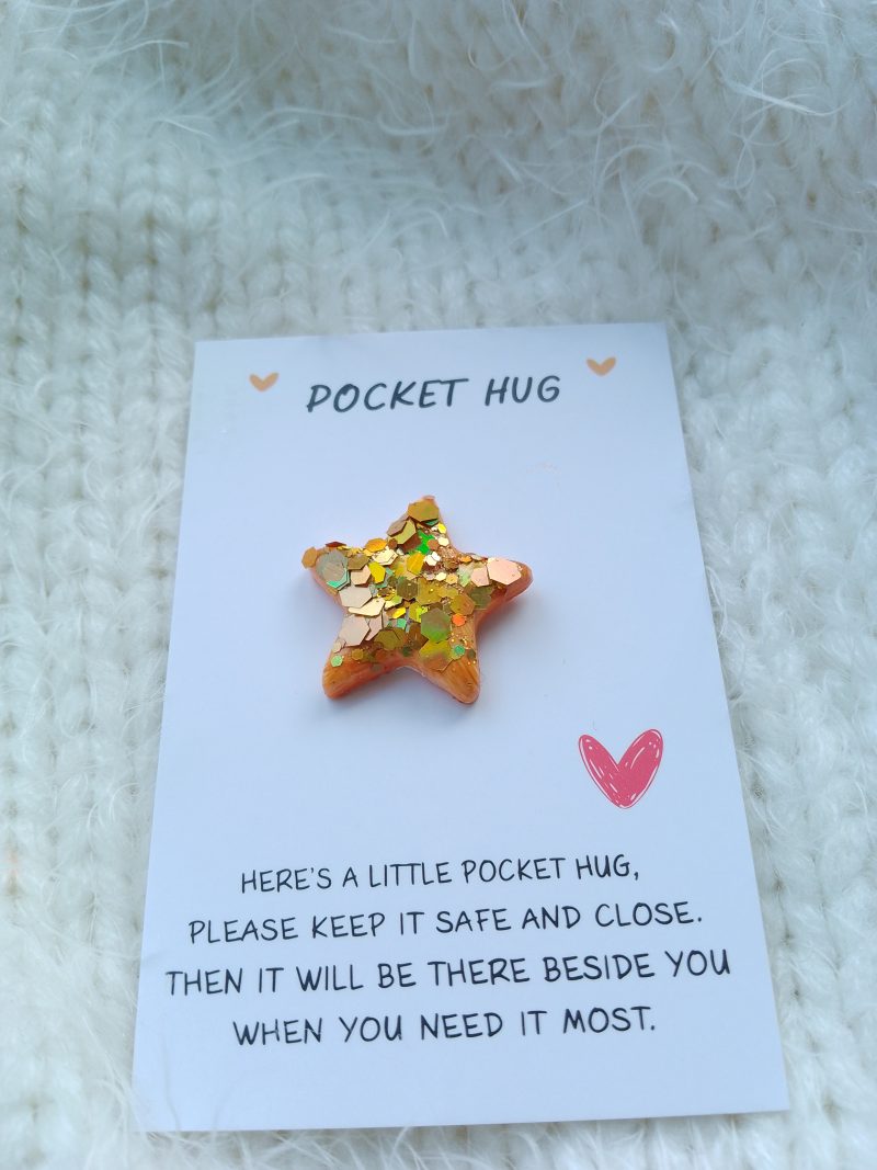 Handmade polymer clay festive pocket hugs