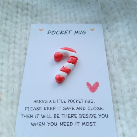 Handmade polymer clay festive pocket hugs