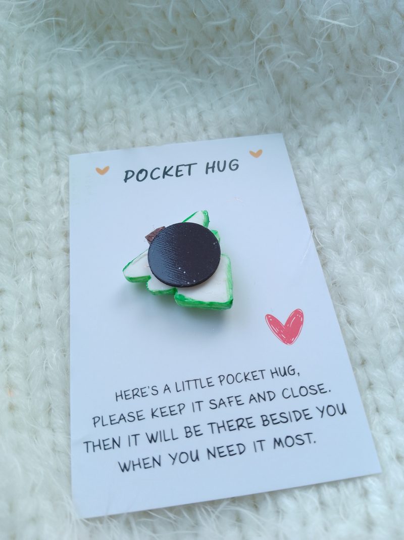 Handmade polymer clay festive pocket hugs