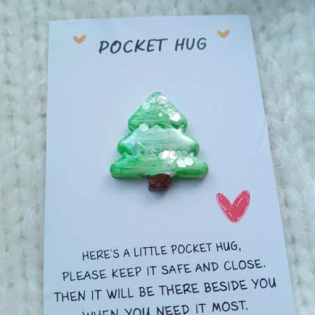 Handmade polymer clay festive pocket hugs