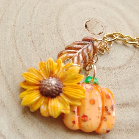 Handmade polymer clay autumnal inspired bagcharms/keychains