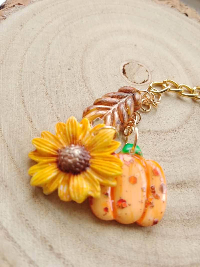 Handmade polymer clay autumnal inspired bagcharms/keychains