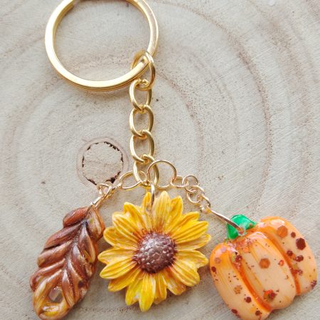 Handmade polymer clay autumnal inspired bagcharms/keychains