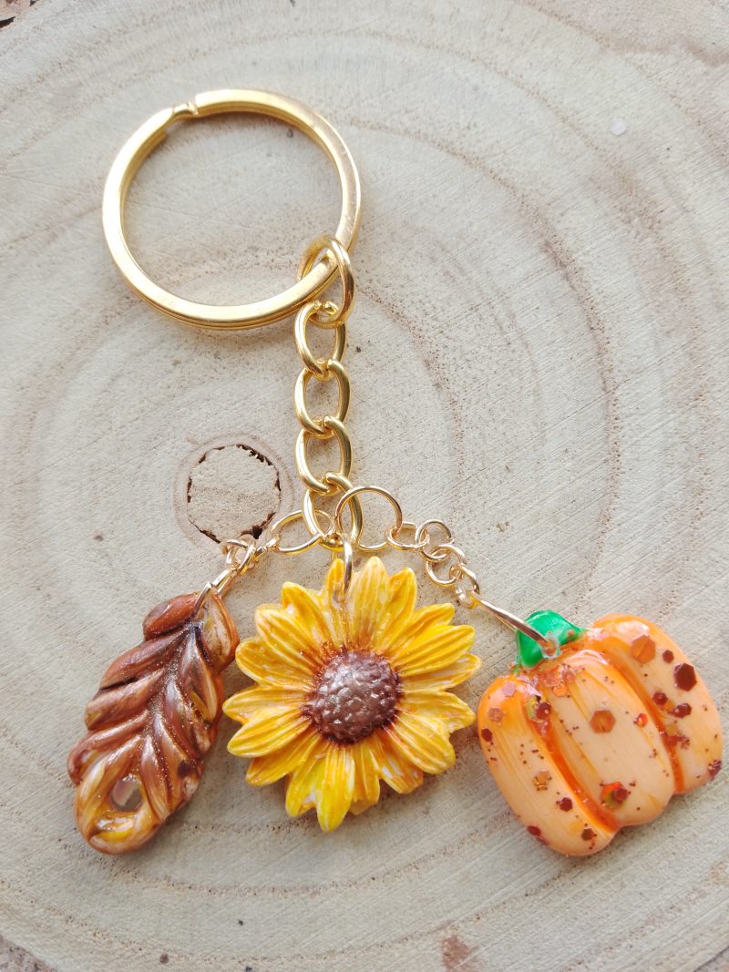 Handmade polymer clay autumnal inspired bagcharms/keychains