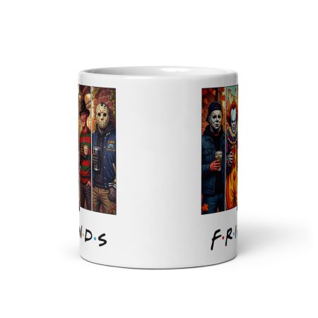 11oz White Ceramic Horror Friends Mug – Funny Slasher Style