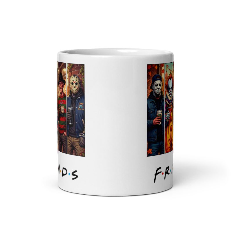 11oz White Ceramic Horror Friends Mug – Funny Slasher Style