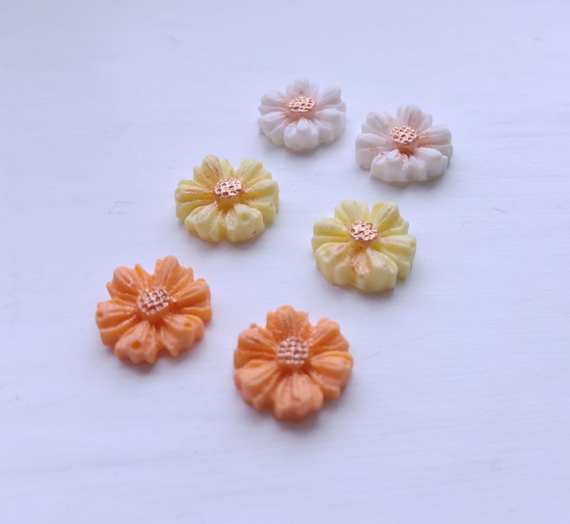 Mini flower stud earrings handmade polymer clay