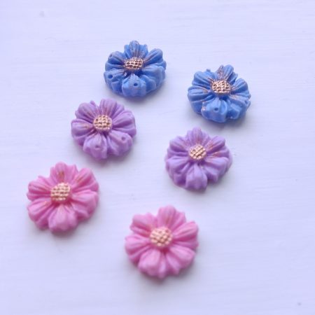 Mini flower stud earrings handmade polymer clay
