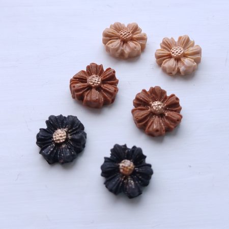Mini flower stud earrings handmade polymer clay