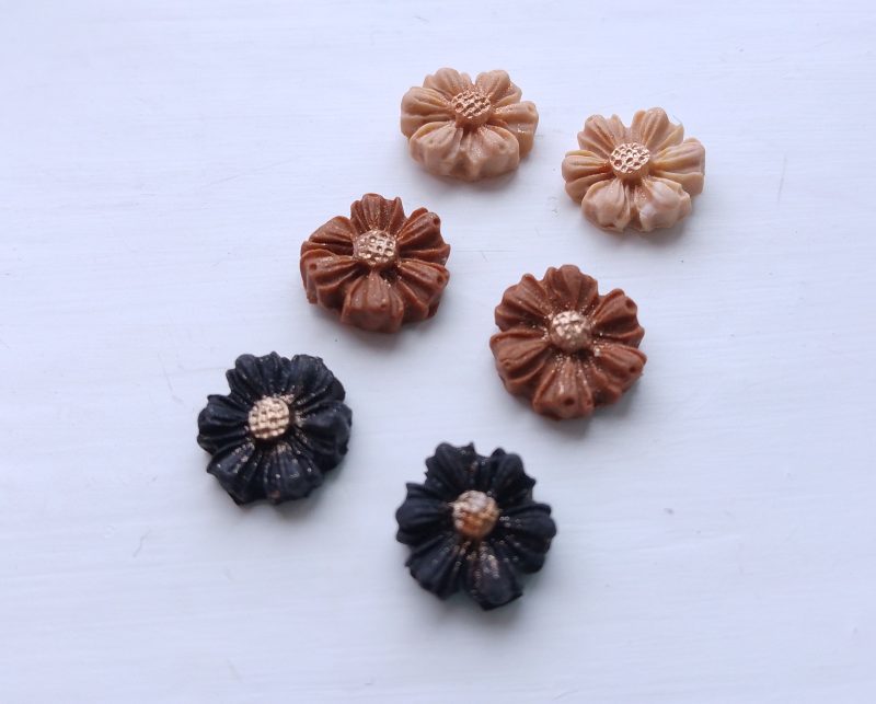 Mini flower stud earrings handmade polymer clay