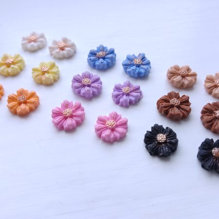 Mini flower stud earrings handmade polymer clay