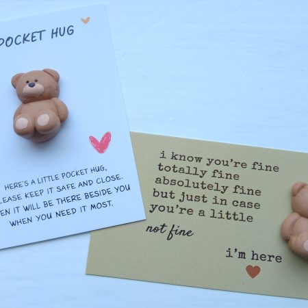 Handmade polymer clay pocket hugs