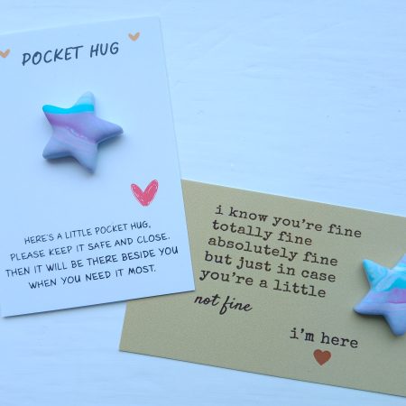 Handmade polymer clay pocket hugs