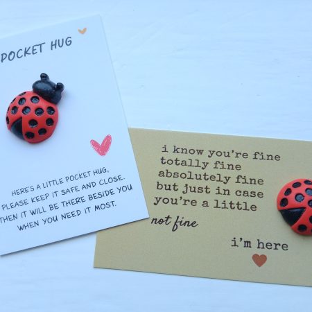 Handmade polymer clay pocket hugs