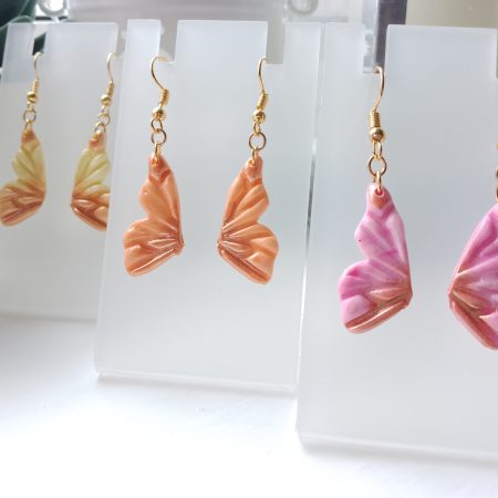 Handmade polymer clay butterfly wings earrings