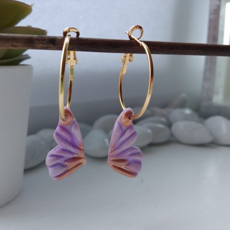 Handmade polymer clay butterfly wings earrings