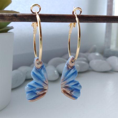 Handmade polymer clay butterfly wings earrings