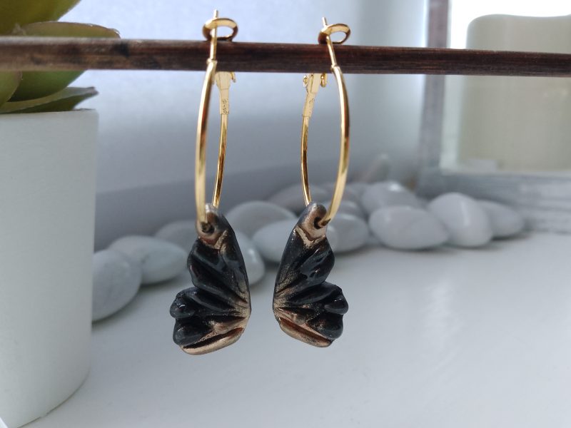 Handmade polymer clay butterfly wings earrings