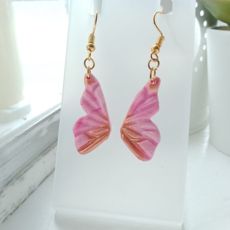 Handmade polymer clay butterfly wings earrings