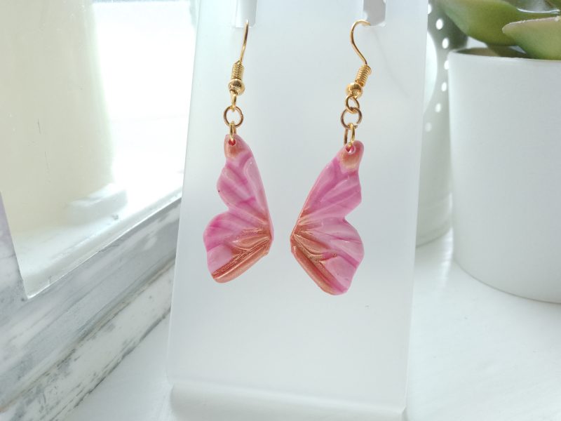 Handmade polymer clay butterfly wings earrings