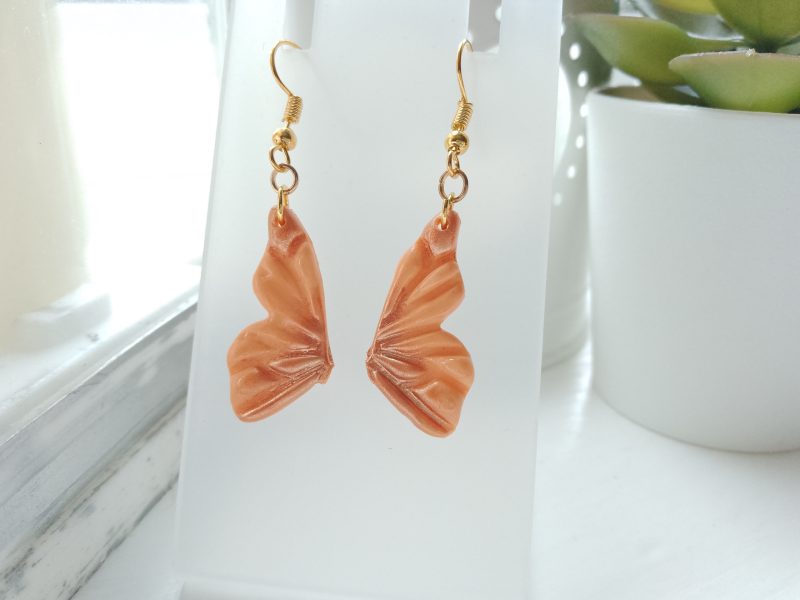 Handmade polymer clay butterfly wings earrings
