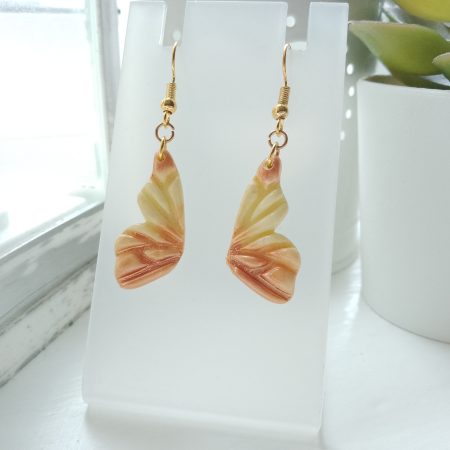 Handmade polymer clay butterfly wings earrings