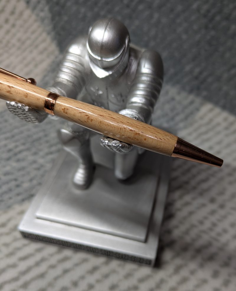 Handcrafted wooden slimline ballpoint pen from beech