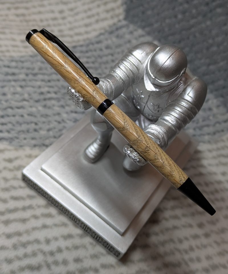 Handcrafted wooden slimline ballpoint pen from oak
