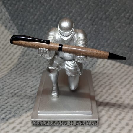Hand turned wooden slimline ballpoint pen from walnut