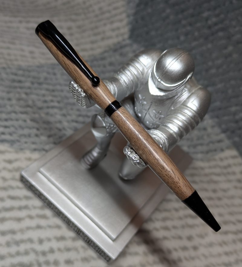 Hand turned wooden slimline ballpoint pen from walnut