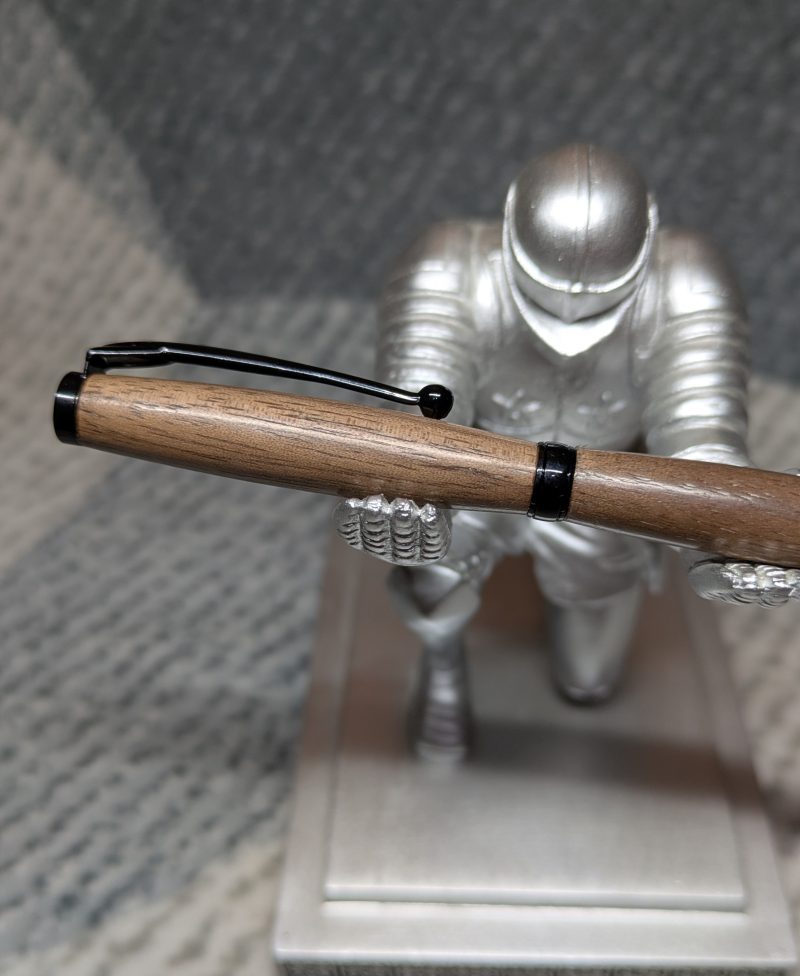 Hand turned wooden slimline ballpoint pen from walnut