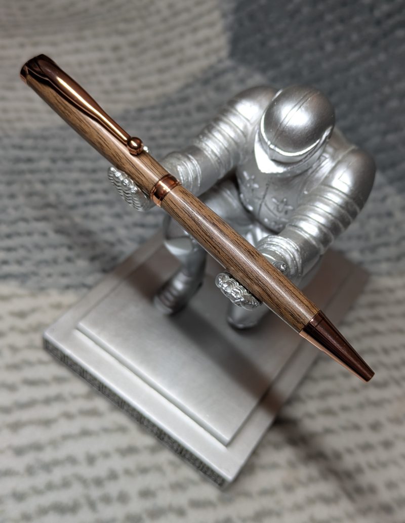 Handcrafted wooden slimline ballpoint pen from walnut