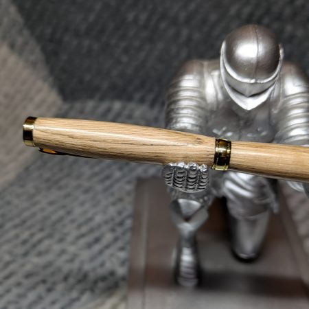 Hand turned wooden slimline ballpoint pen from chestnut