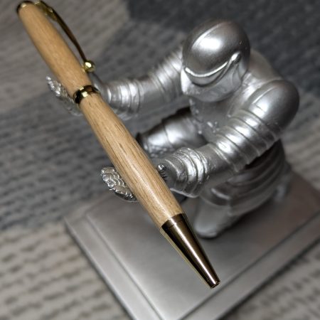 Hand turned wooden slimline ballpoint pen from chestnut