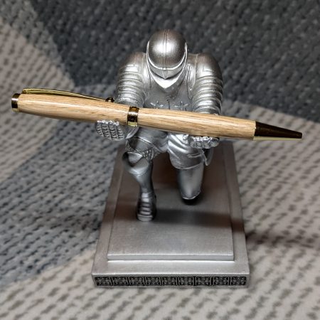 Hand turned wooden slimline ballpoint pen from chestnut