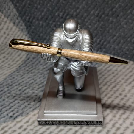 Hand turned wooden slimline ballpoint pen from chestnut
