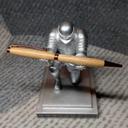Hand turned wooden slimline ballpoint pen from cherry